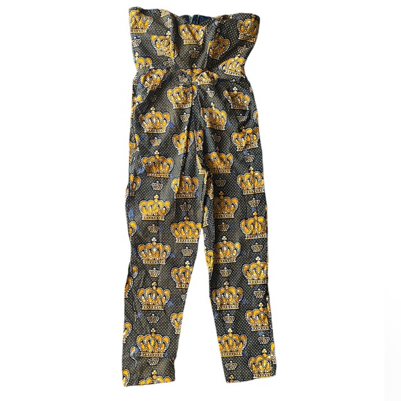 Grass-fields | African Crown Print Beka Jumpsuit African Made Black Owned Size 8 - Picture 3 of 9